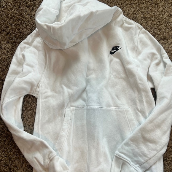 Nike Tops - NWOT Women's Nike sportswear club fleece pullover hoodie white and black small